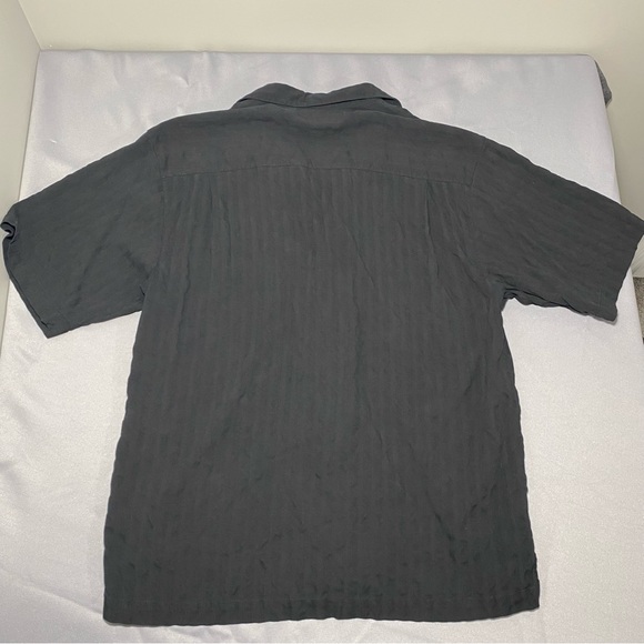 Tommy Bahama Hawaiian Button Up Shirt Adult Men's L Silk Short Sleeve Black - Picture 8 of 9